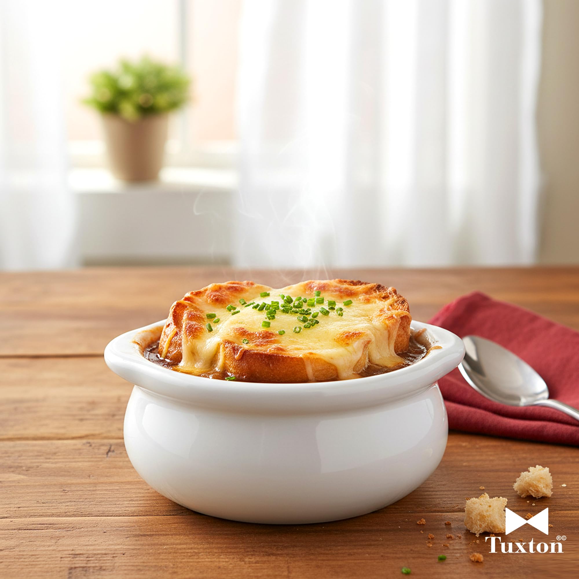 Amazon.com: Tuxton China BWS-1203 Onion Soup Crock, 12 oz., 5-1/8